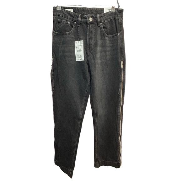 Nwt-Zara - flared zippers jeans -31 - Picture 4 of 9